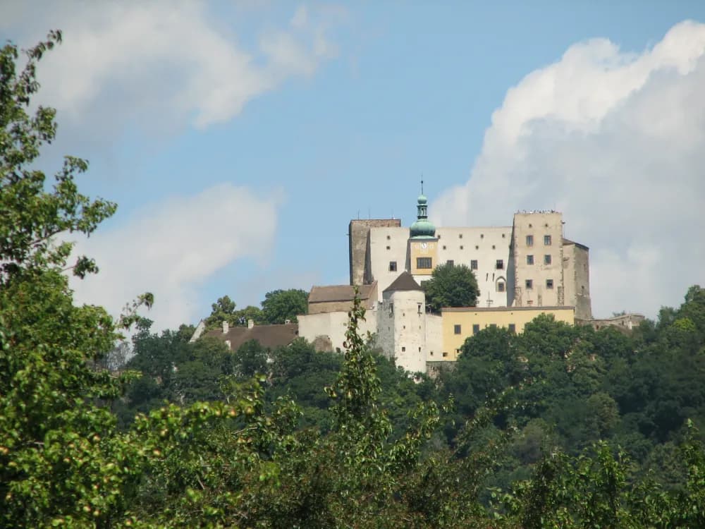 Hrad Buchlov na zalesněném kopci